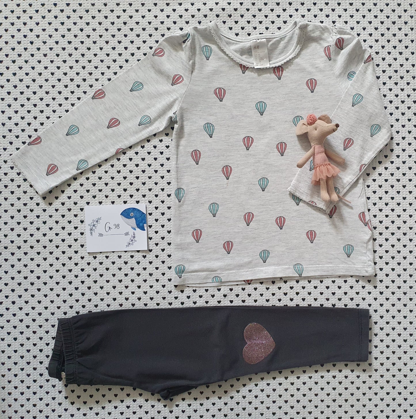 Kids | Mädchen | Set: Langarmshirt und Leggings von H&M, Gr. 98