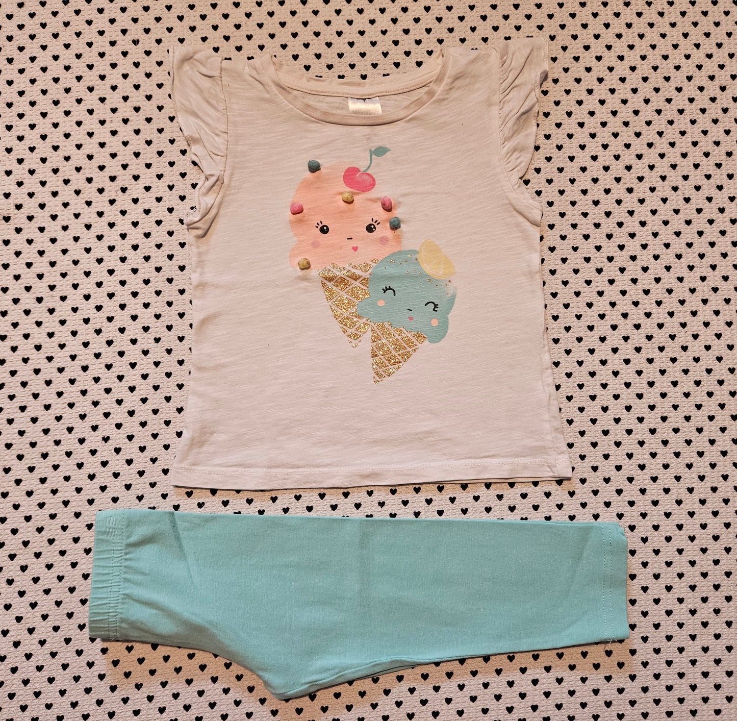 Minis Mädchen | Set: T-Shirt und Leggings 3/4, Gr. 92