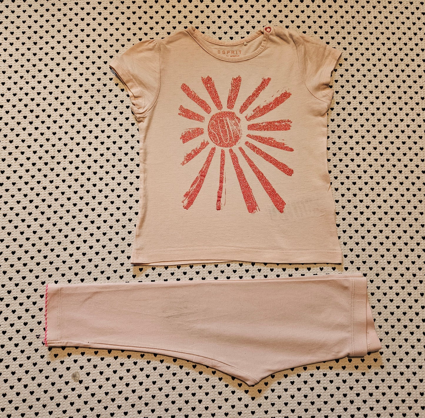 Minis Mädchen  | Set: T-Shirt von Esprit und Leggings, Gr. 86/92