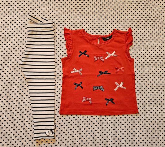 Minis Mädchen | Set: T-Shirt von George und Leggings von H&M, Gr. 92