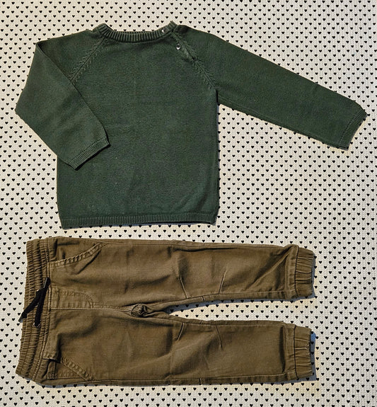 Kids | Junge | Unisex | Set: Strickpullover von H&M und Hose, Gr. 98