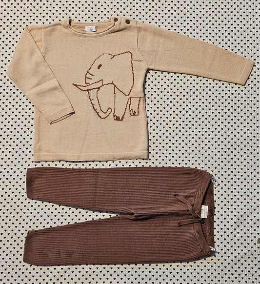 Kids | Junge | Unisex | Set: Strickpullover von Hust and Claire und Strickhose von C&A, Gr. 98